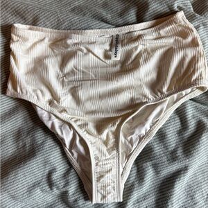 Striped High-Waisted Bikini Bottom